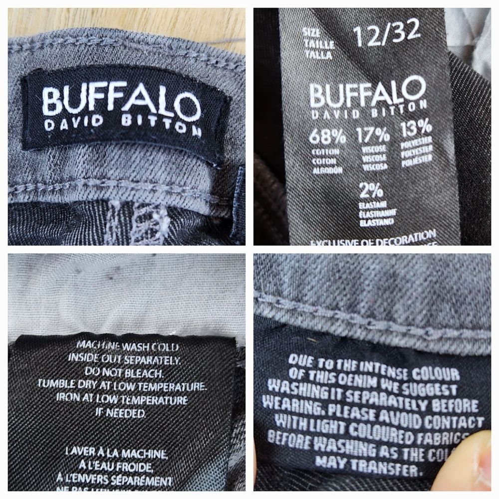 💛Buffalo David Bitton Gray Jeans Size 12 - Picture 8 of 8